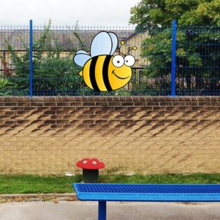 Bumble Bee Fun Character Aluminium Wall / Fence Sign