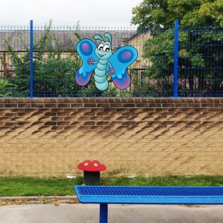 Butterfly Fun Character Aluminium Wall / Fence Sign