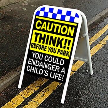 caution think Caution Think Pavement Child Safety Sign