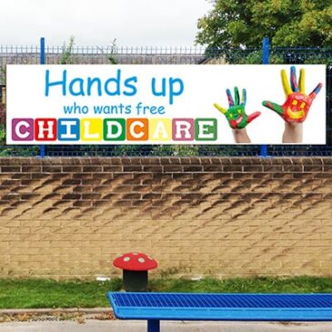 handsup free childcare banner