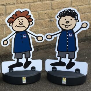 Parking Buddies / Kiddie Cut Out Road Safety Pavement Signs
