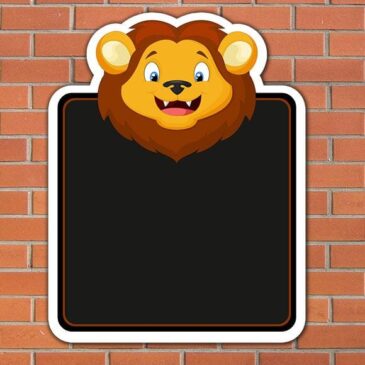 lion-topped-chalkboard-size-915mm-x-713mm-5mm-pvc-wall-fixing-2783-p