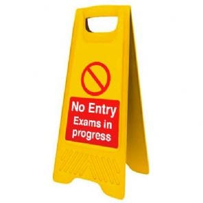 No Entry - Exams In Progress Plastic Floor Sign