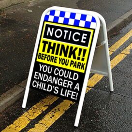 NOTICE THINK!! Pavement safety sign