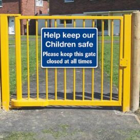 Please close the gates sign