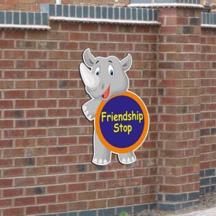 Custom Rhino Friendship Stop Sign