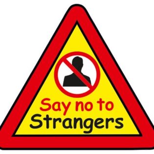 Say NO to Strangers Triangle Warning Sign alternate image