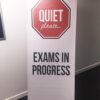 Free-standing exam banner